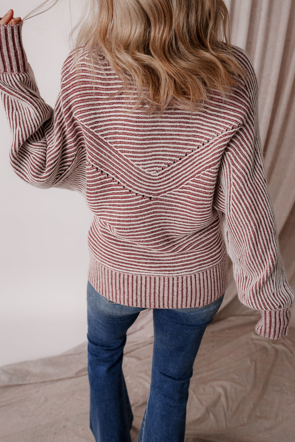 striped knit sweater