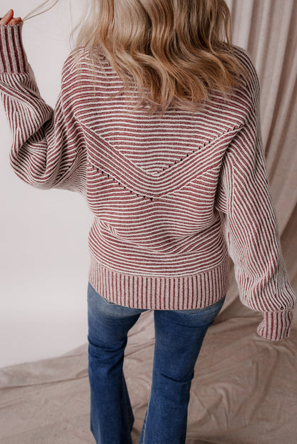 striped knit sweater
