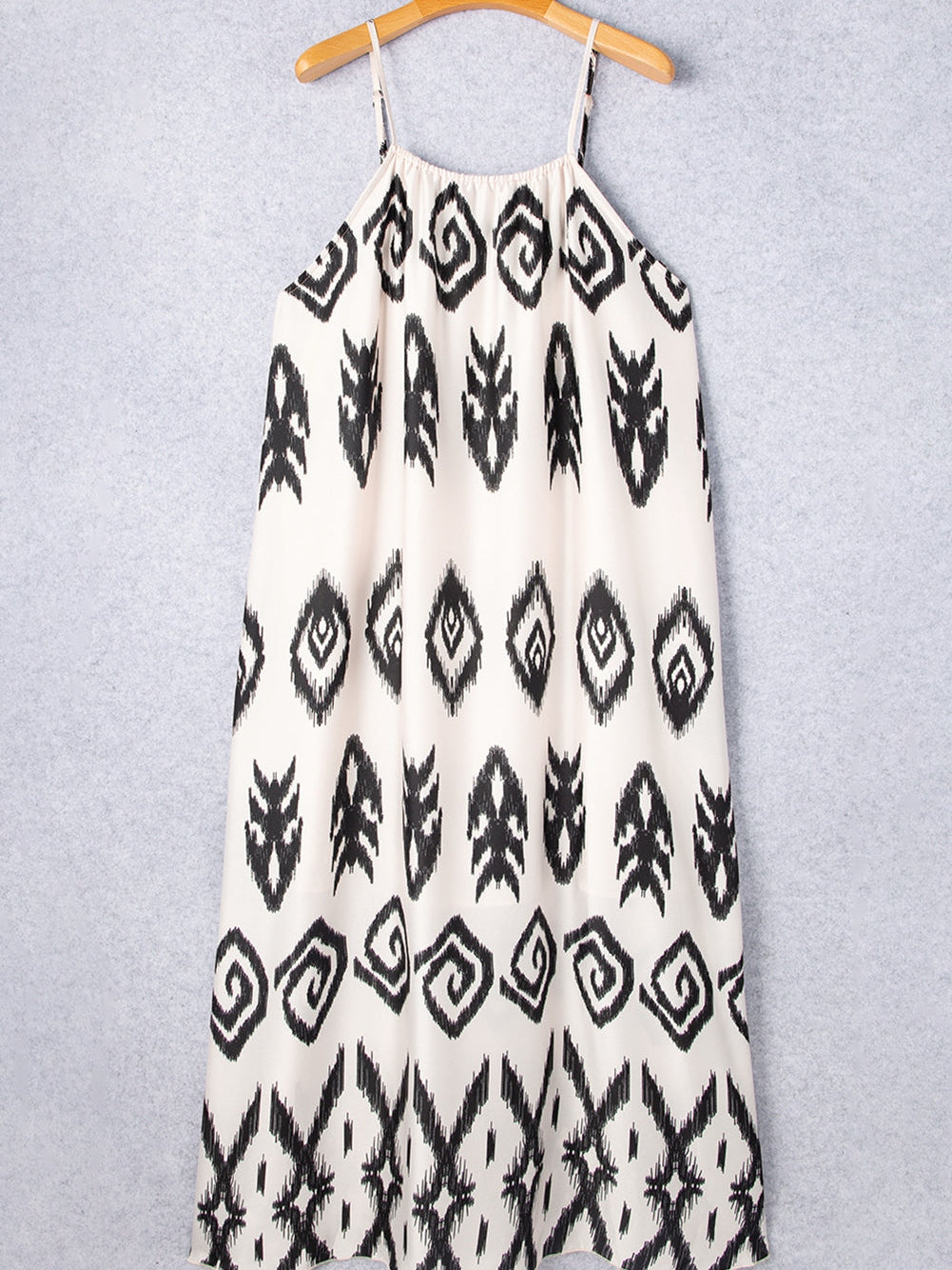 Cowgirl Chic Black Aztec Western Print Halter Maxi Dress