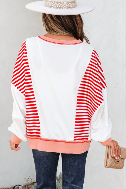 stripe patchwork sweatshirt
