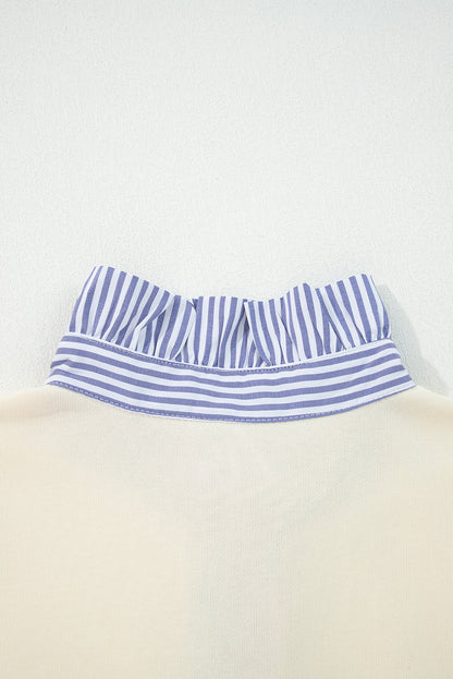 striped collar sweatshirt