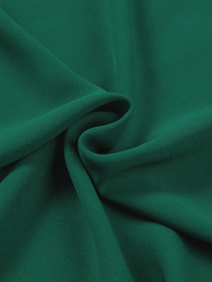 Green Sheer Flare Sleeve V Neck Casual Blouse