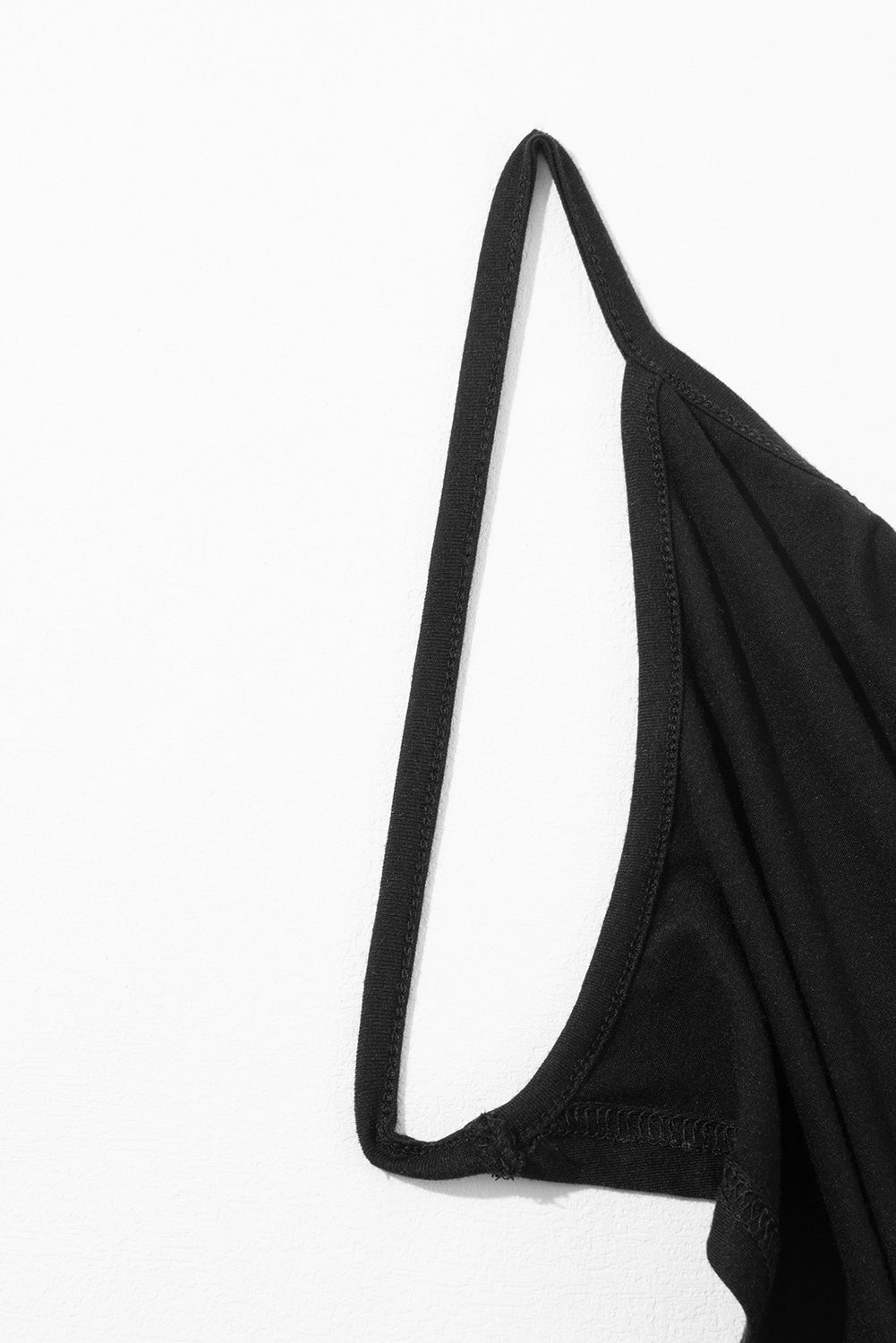 Elegant Black Wrap Style Beach Cover-Up with Spaghetti Straps