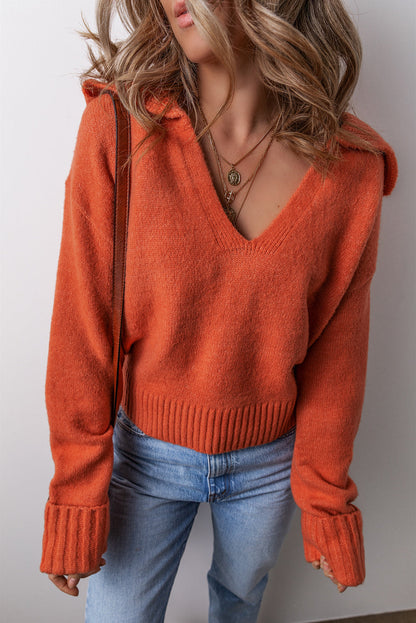 collared v neck sweater