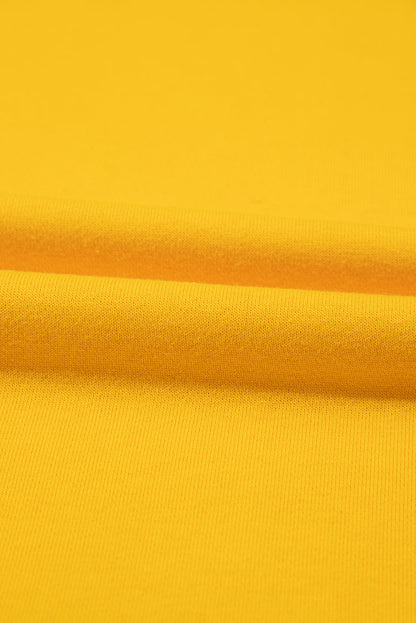 Yellow Color Block Thumbhole Sleeve Drop Shoulder Sweatshirt