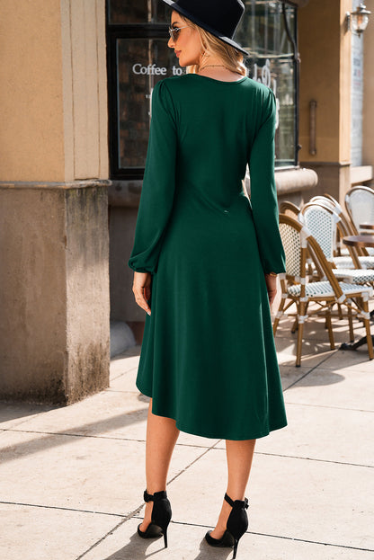 solid midi dress
