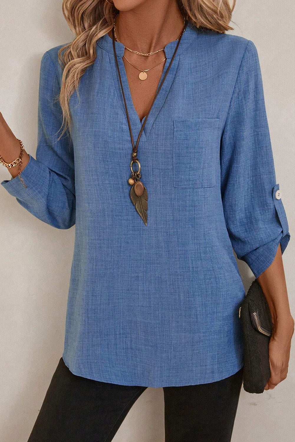 solid color blouse