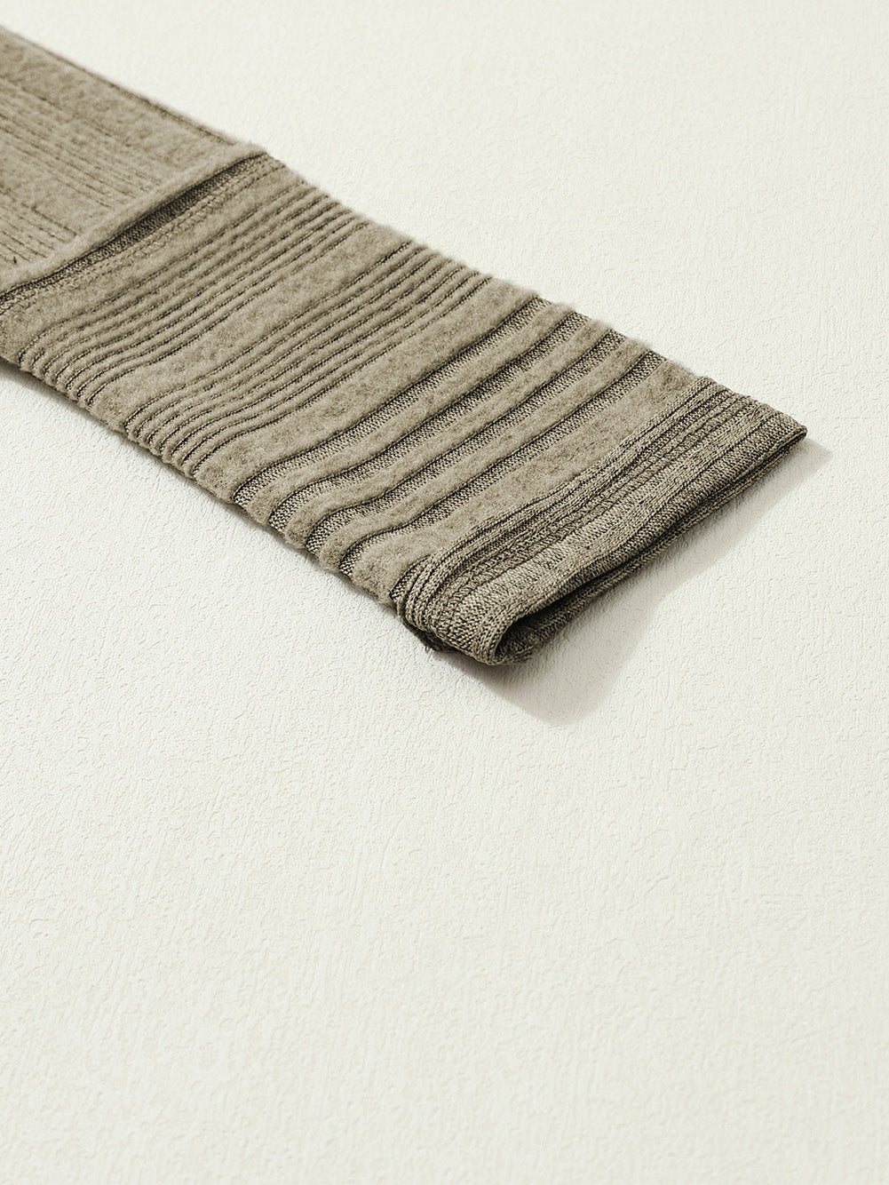 Jungle Green Ribbed Knit V-Neck Button-Up Top