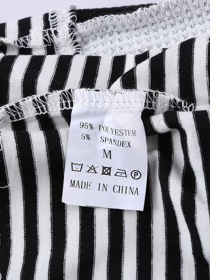 Fashionable Striped Colorblock Top with Long Sleeves