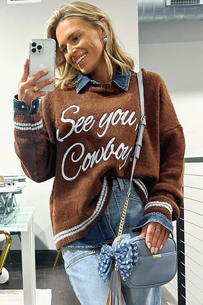 western graphic sweater