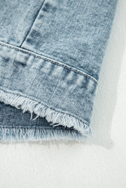 frayed denim vest