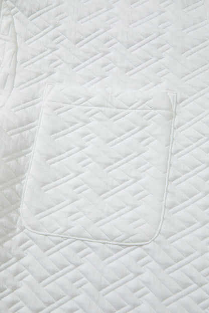 white textured sweatshirt