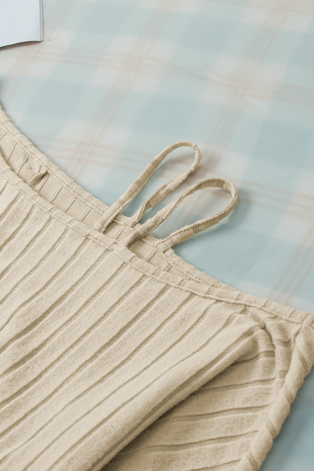 Apricot Twisted Cold Shoulder Ribbed Knit Top with Asymmetrical Neck