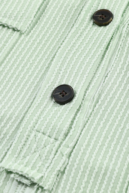 Sage Oversized Ribbed Henley Top with Pockets