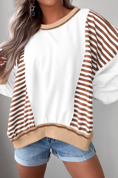stripe patchwork sweatshirt