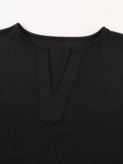 Elegant Black High Low Kimono Sleeve Top