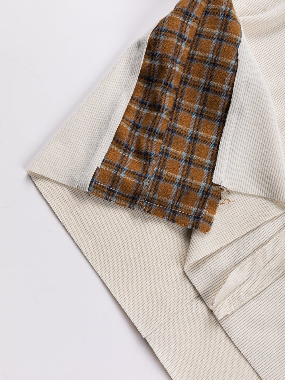 Gray Tartan Patchwork Distressed Long Sleeve Blouse