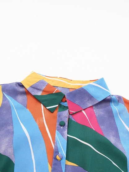 Multicolor Flora Print Plus Size Shirt