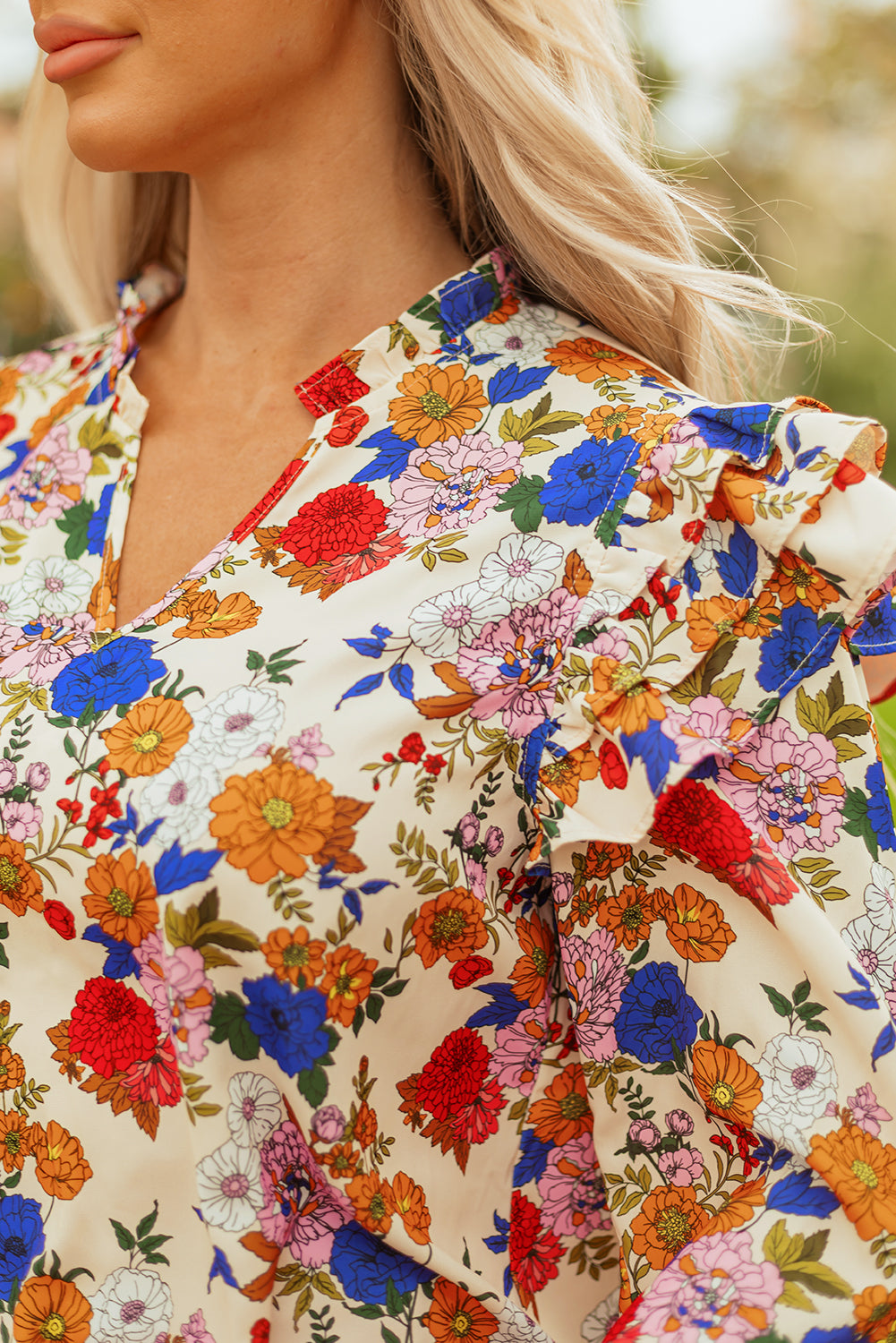 floral long sleeve top