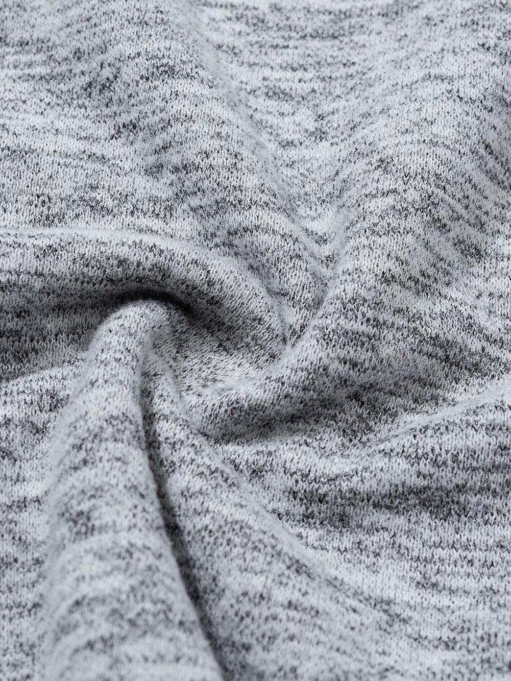 Heathered Gray Zip-Up Pullover with Kangaroo Pocket