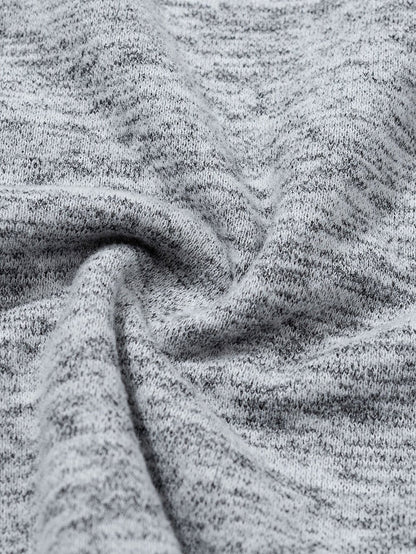 Heathered Gray Zip-Up Pullover with Kangaroo Pocket