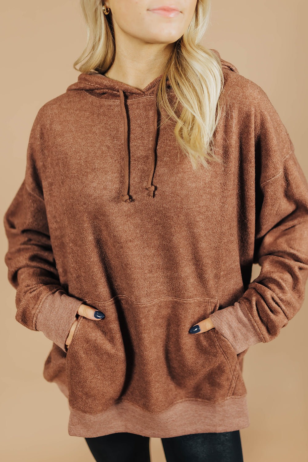 Straw Yellow Oversized Drop Shoulder Casual Hoodie