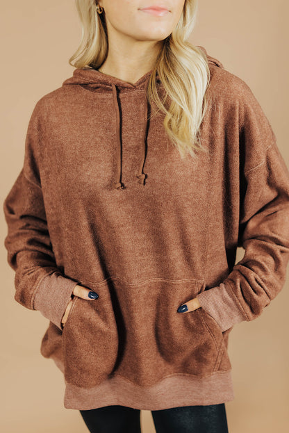 Straw Yellow Oversized Drop Shoulder Casual Hoodie