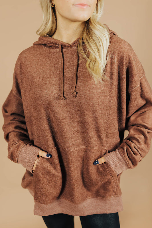 Straw Yellow Oversized Drop Shoulder Casual Hoodie