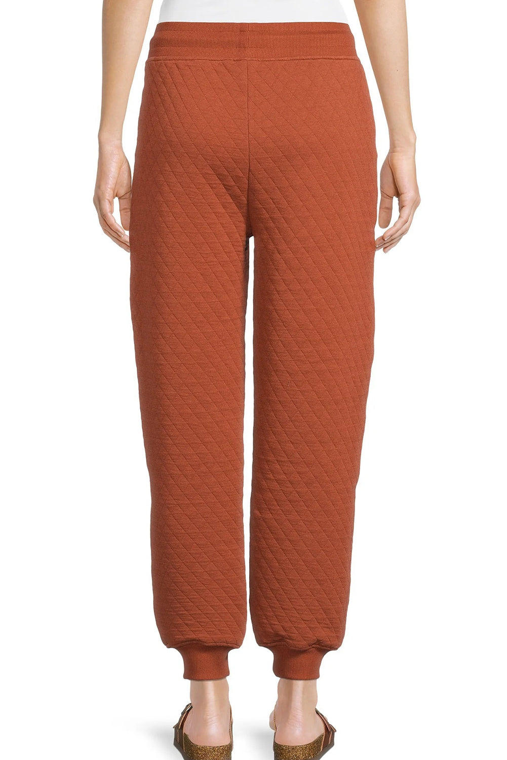 Gold Flame Solid Color Quilted Texture V Neck Button Down Top Drawstring Jogger Pants Set