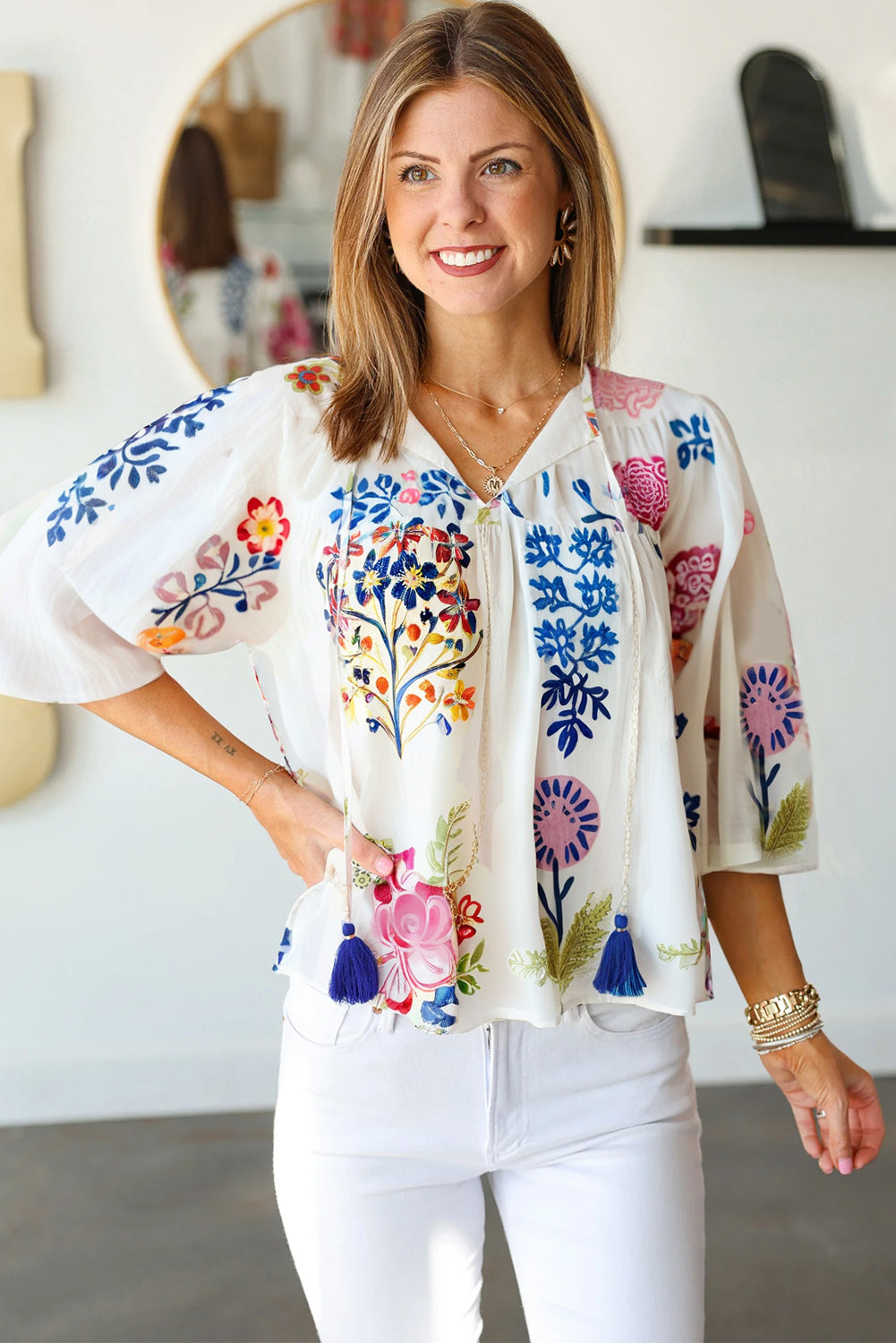 floral flowy blouse
