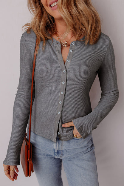 ribbed knit cardigan