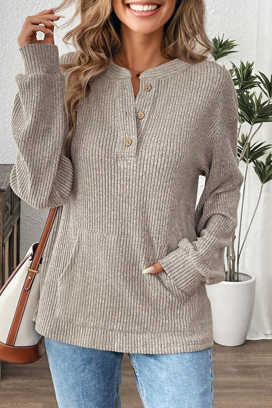 henley knit top