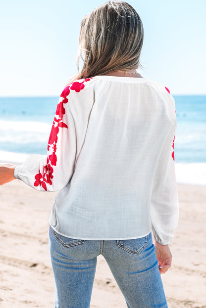 floral embroidered shirt
