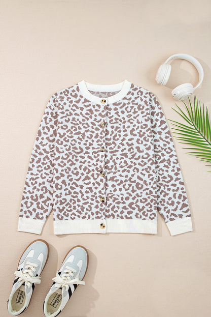 womens leopard cardigan