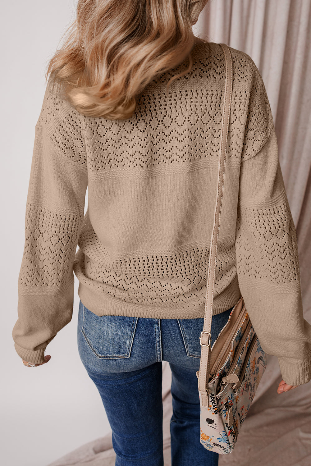 v neck drop shoulder sweater