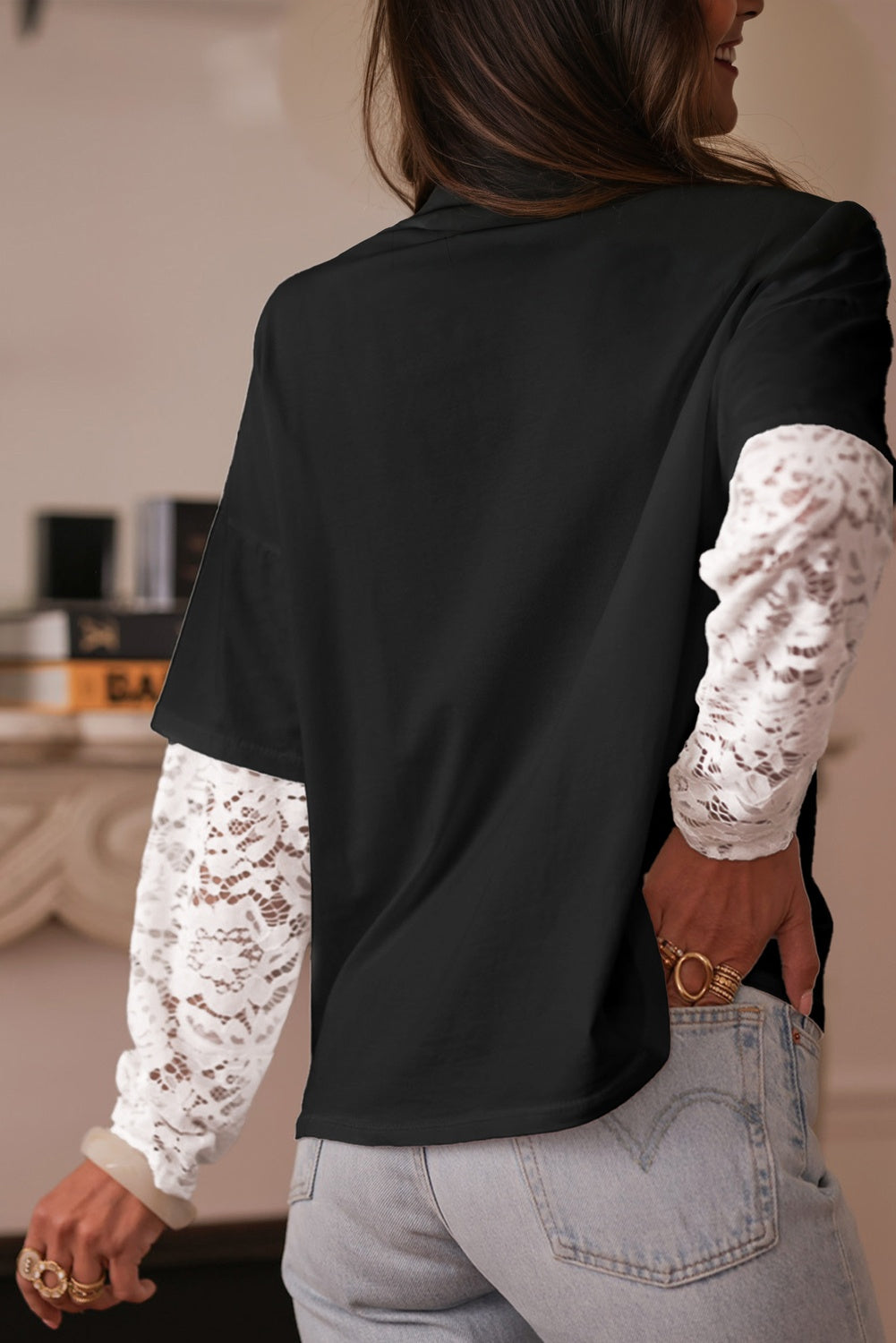 lace long sleeve tee