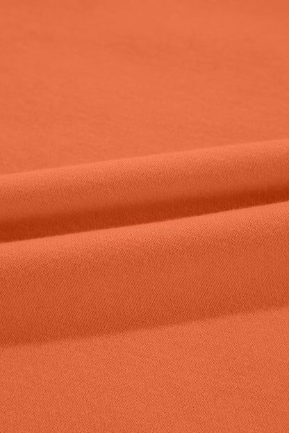 Orange Solid Classic Crewneck Pullover Sweatshirt