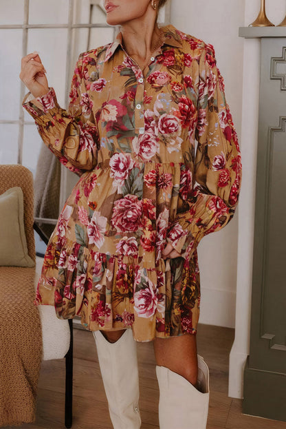 floral long sleeve dress