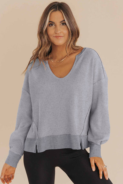 waffle knit sweatshirt