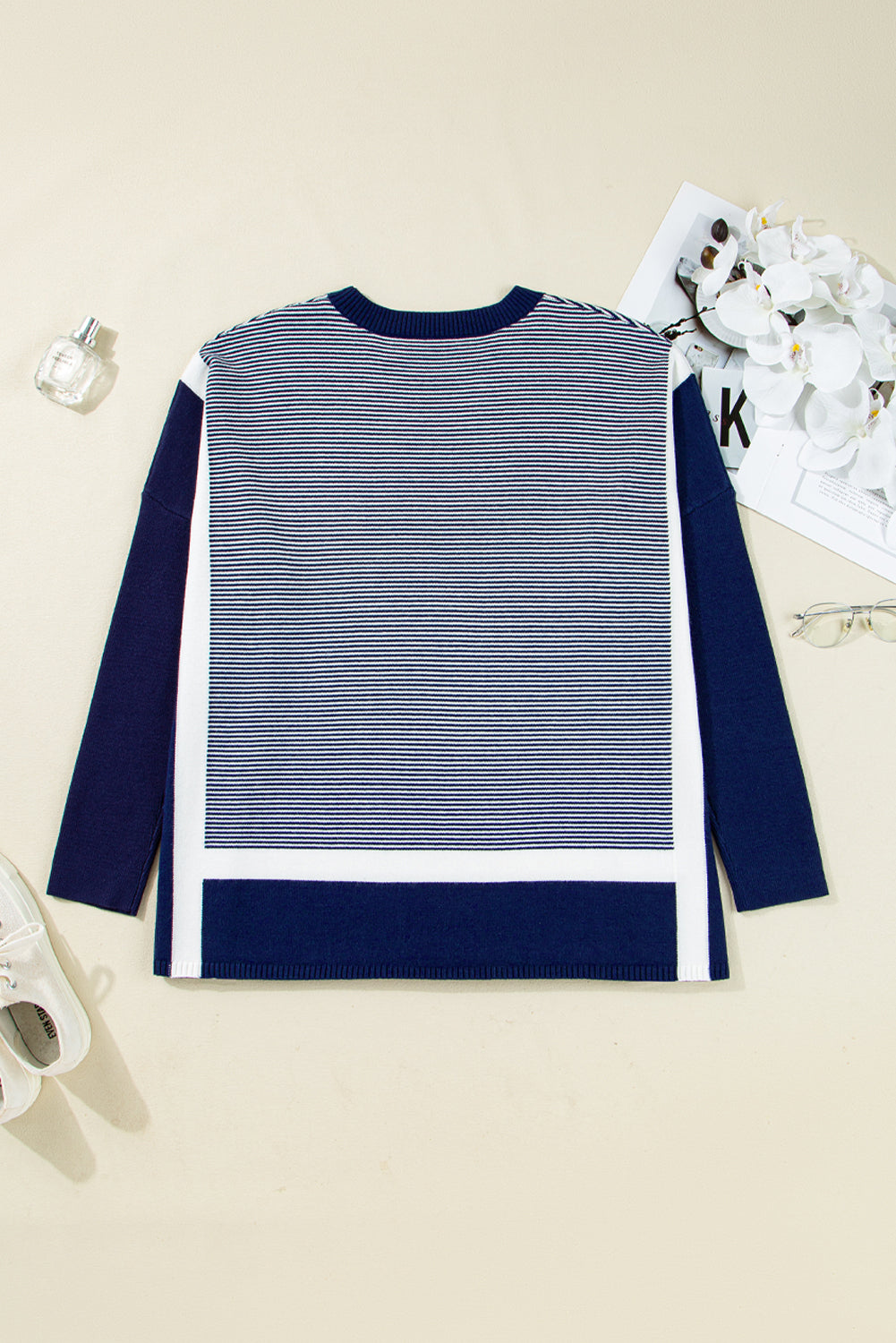 color block knit sweater