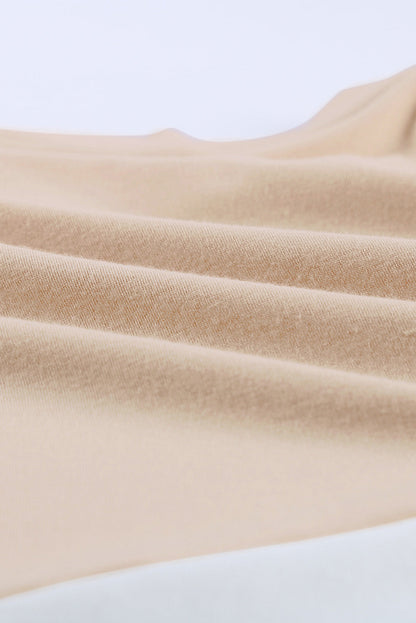 Apricot Colorblock Sleeveless Tank Top with Round Neck