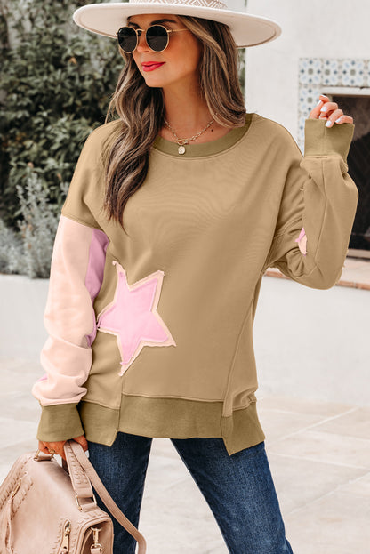 star patchwork sweatshirt
