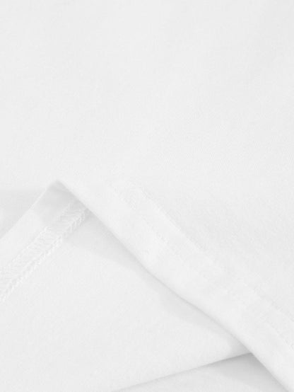 Elegant White Ruffle Sleeve Tee with Cut-Out Design