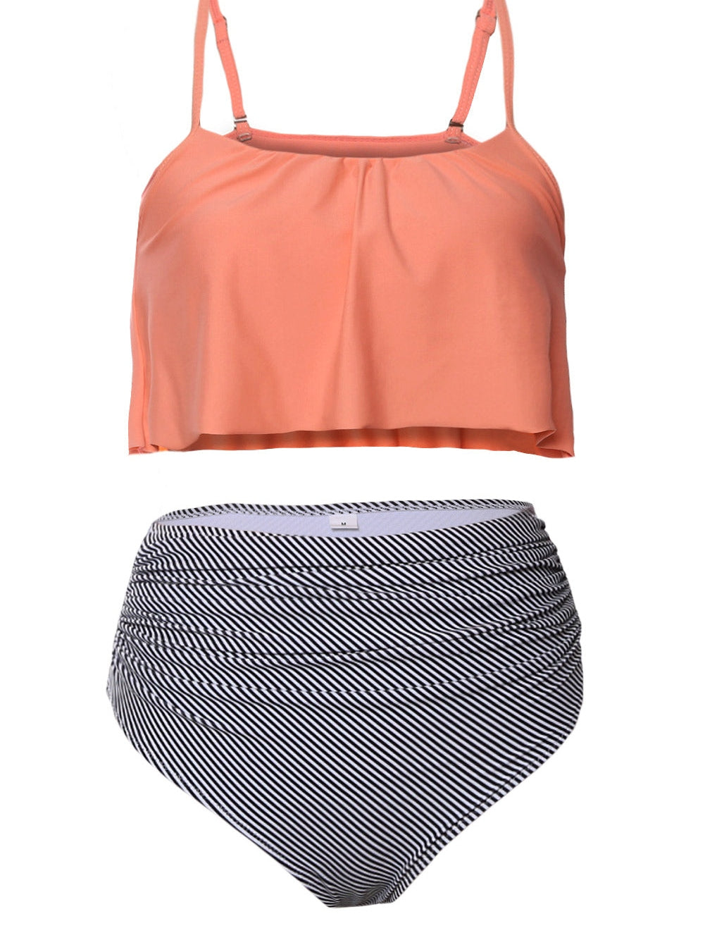 Adorable Striped High Waisted Bikini Set