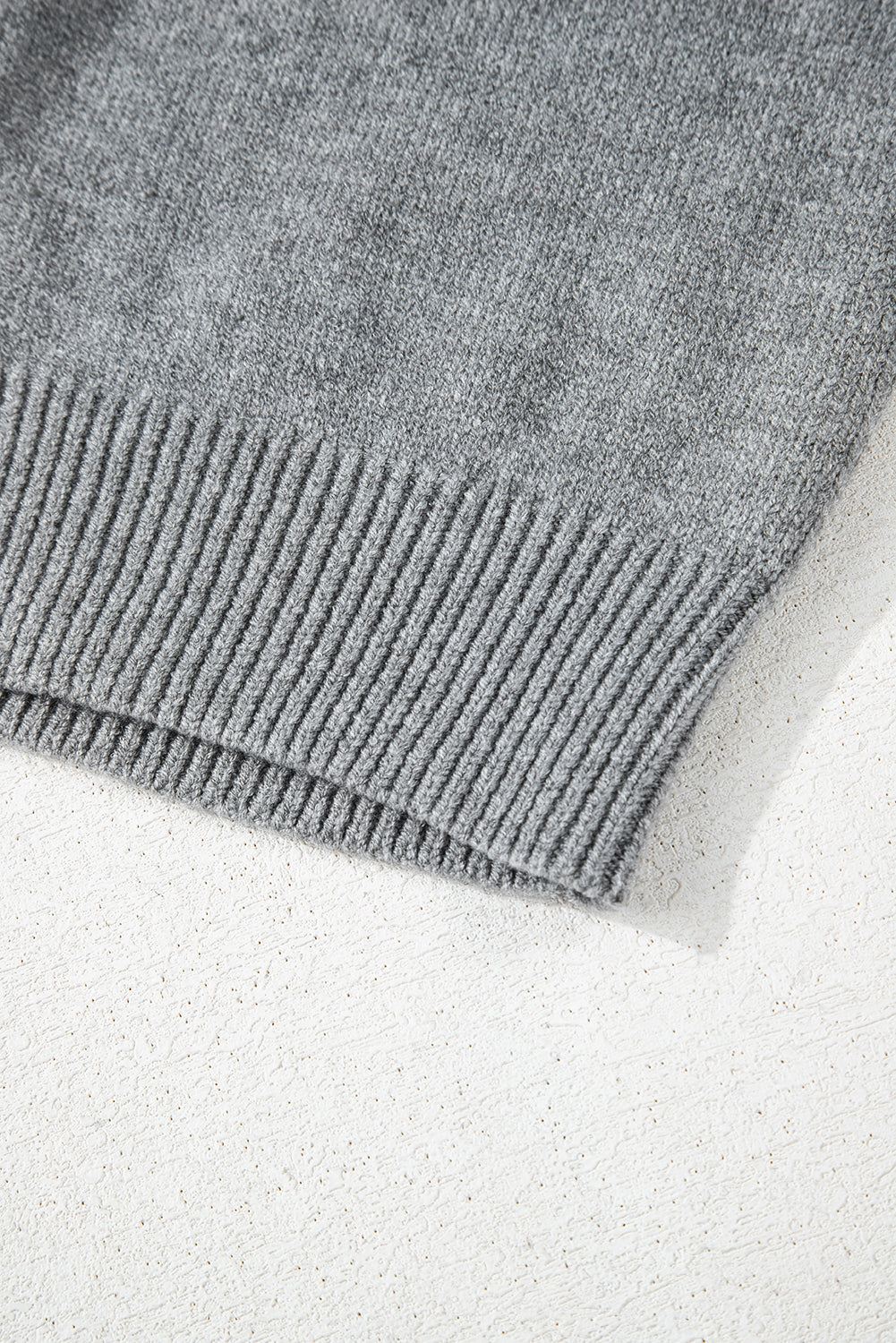 Medium Grey Drawstring Hooded Button Up Drop Shoulder Sweater Cardigan