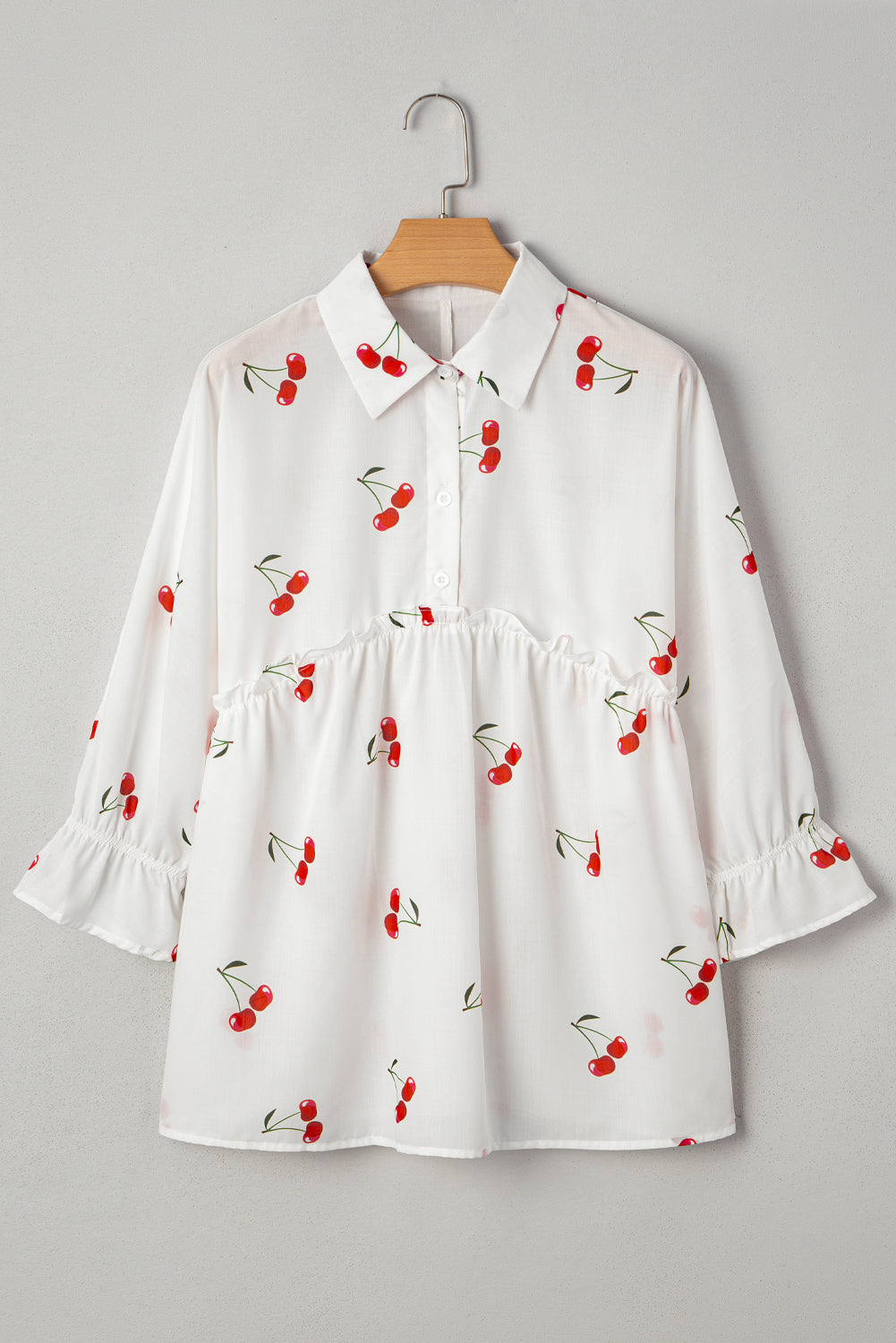 cherry print blouse