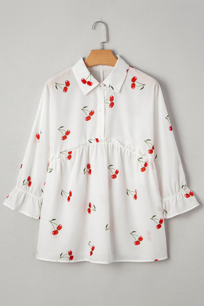 cherry print blouse