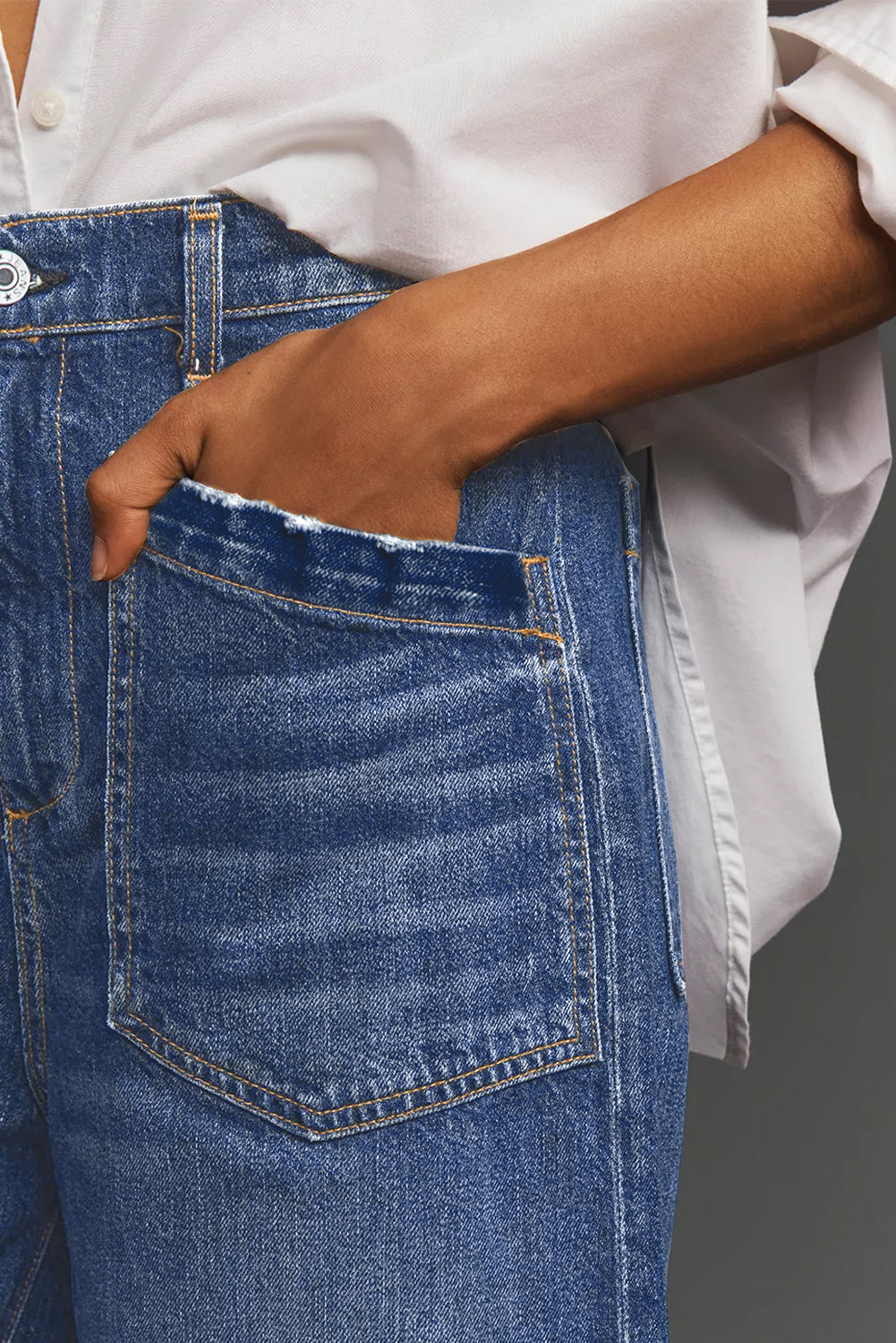 patch pocket jeans