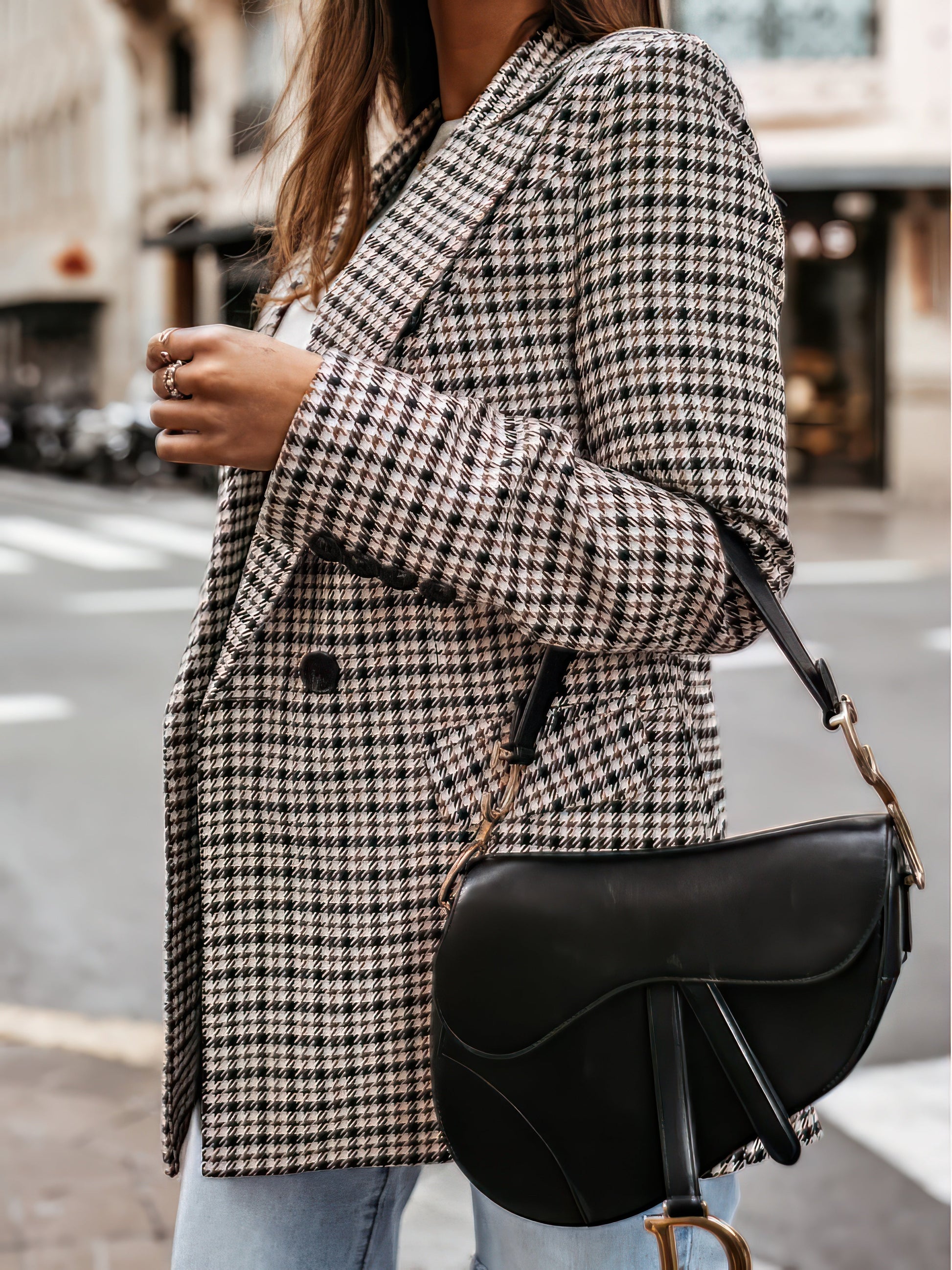 Blazers - Plaid Print Lapel Small Blazer - MsDressly