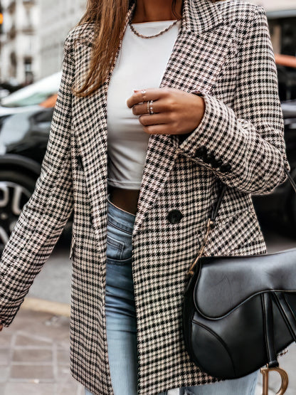 Blazers - Plaid Print Lapel Small Blazer - MsDressly